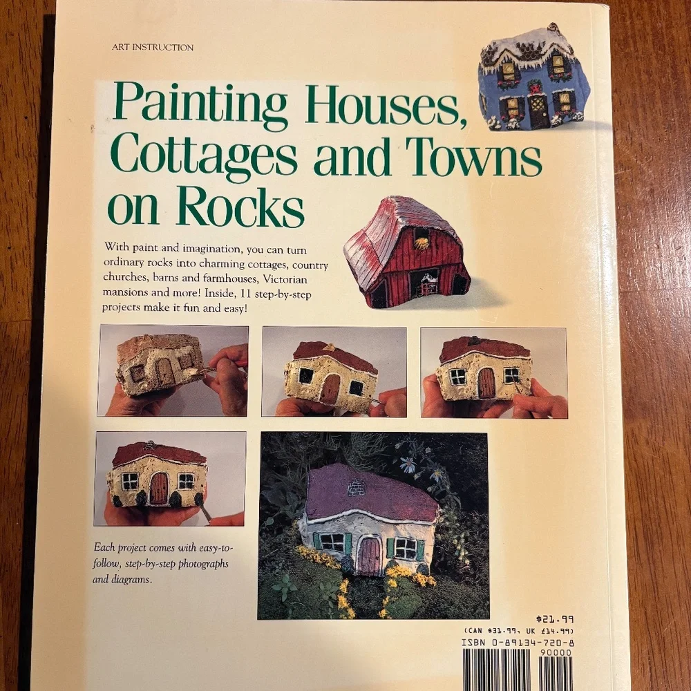 Painting Rocks Art Instruction Craft Book Houses Cottages Towns Paperback